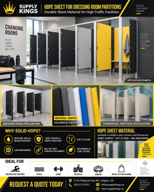 Cover of HDPE dressing room partitions