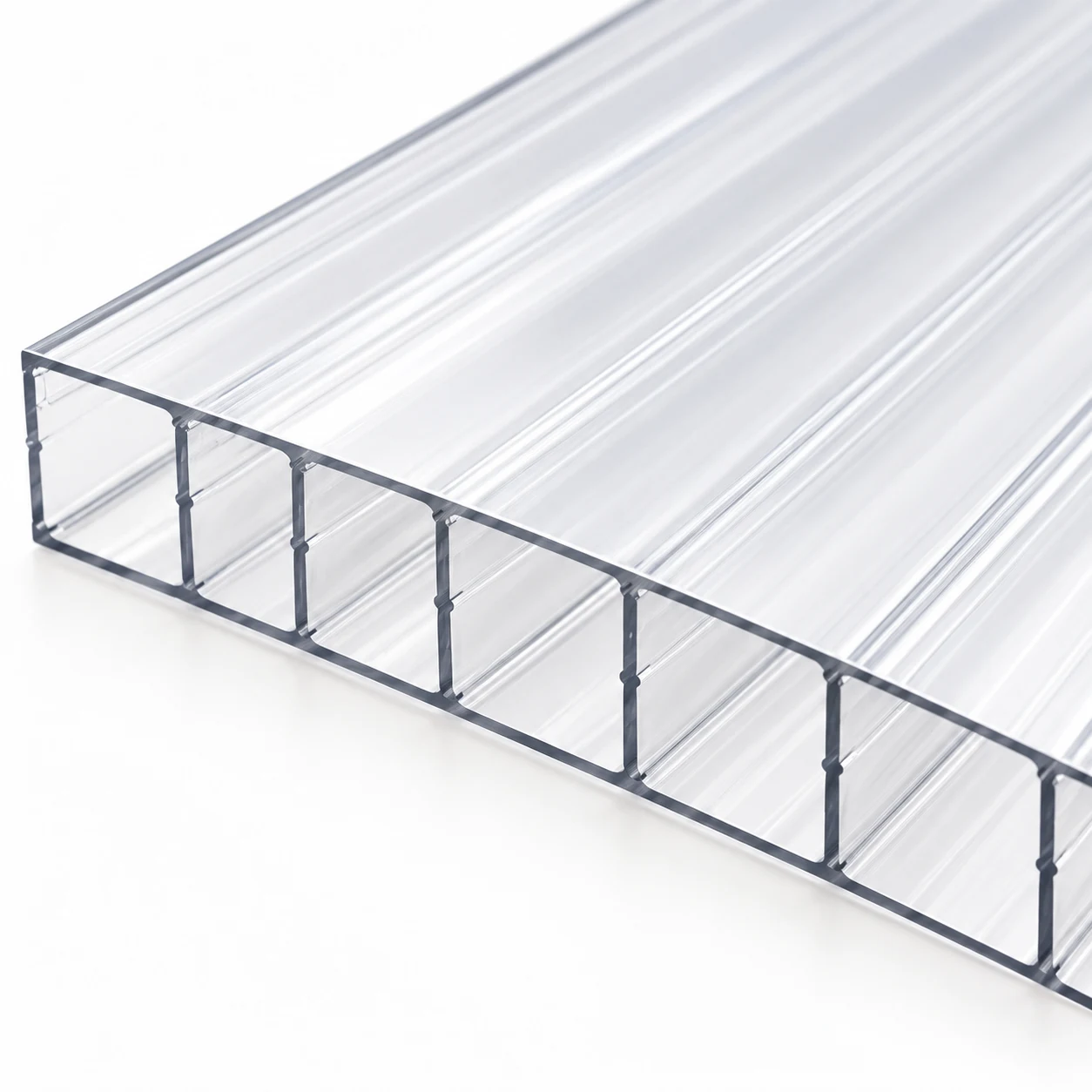 Clear Multiwall Polycarbonate — 4 × 8 ft