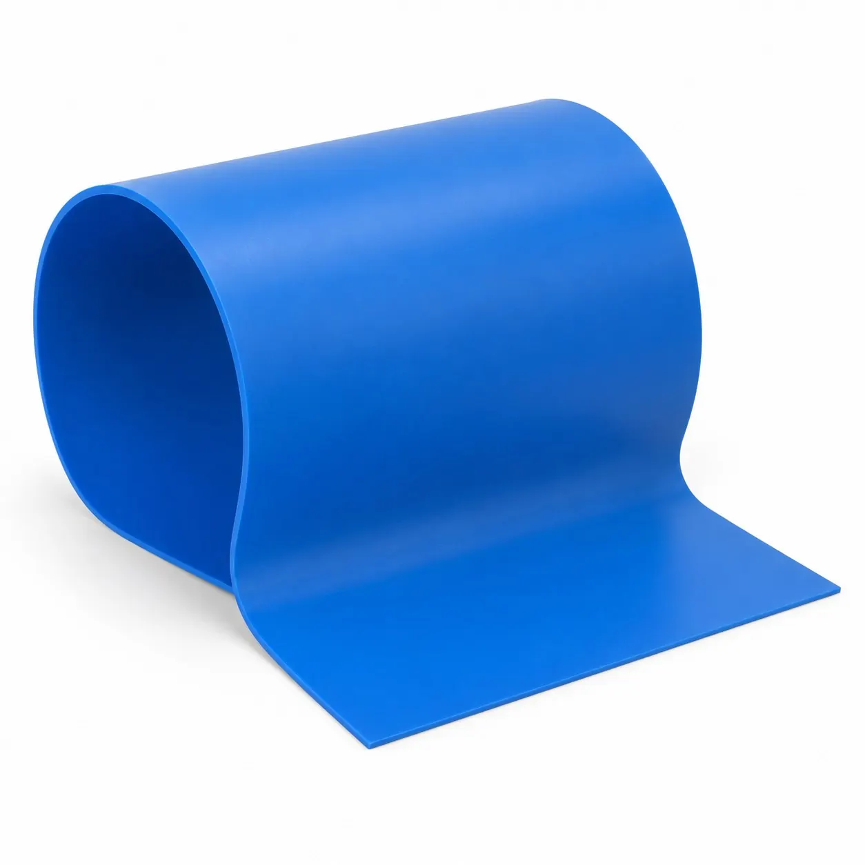 Blue HDPE puck board — rolled · by request