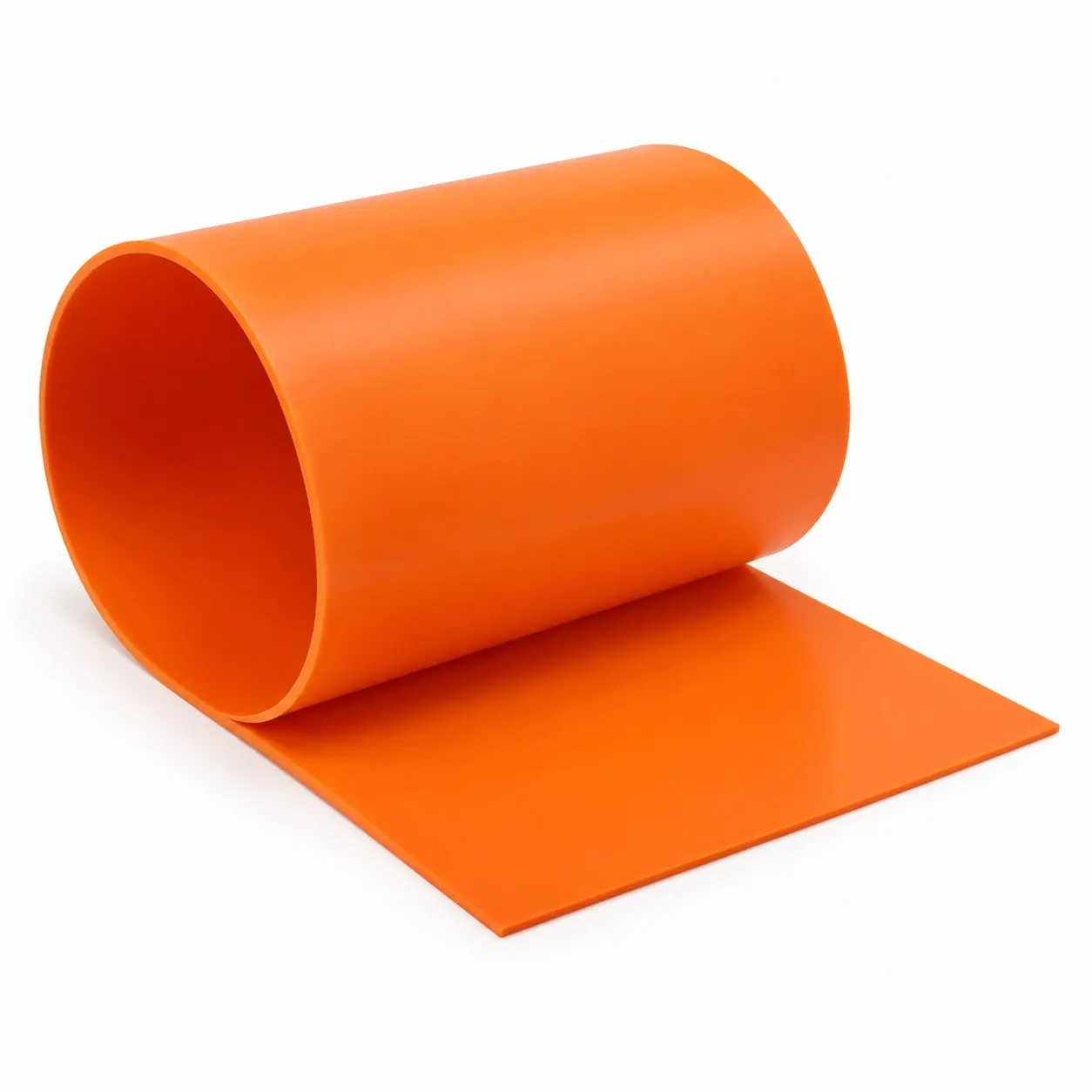 Orange HDPE puck board — rolled · by request