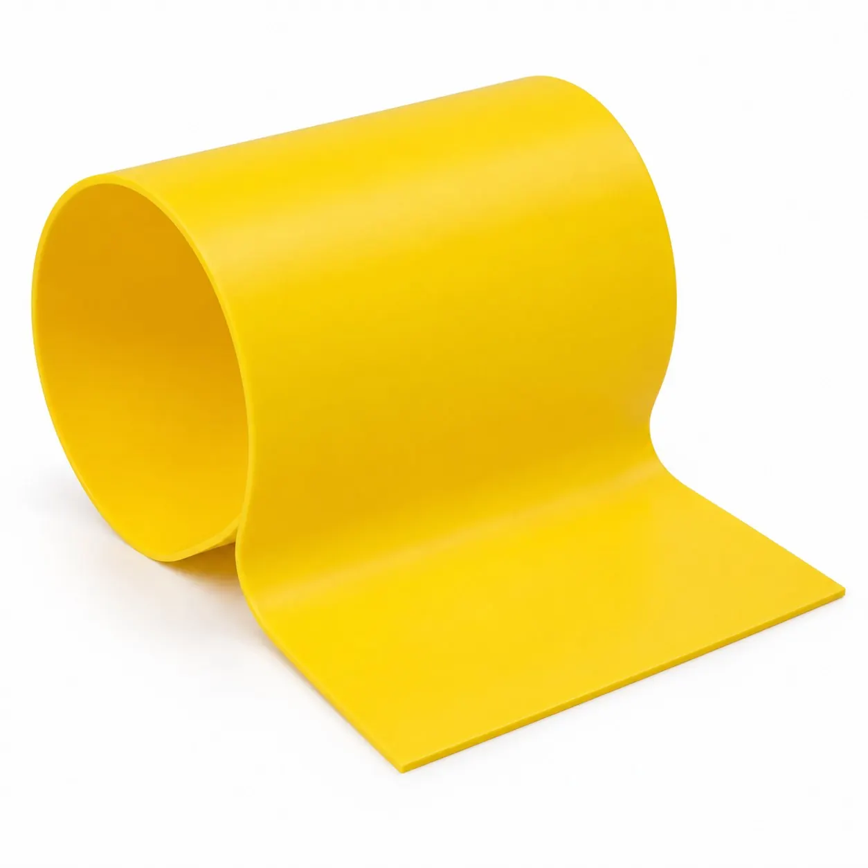 Yellow HDPE puck board — rolled · by request